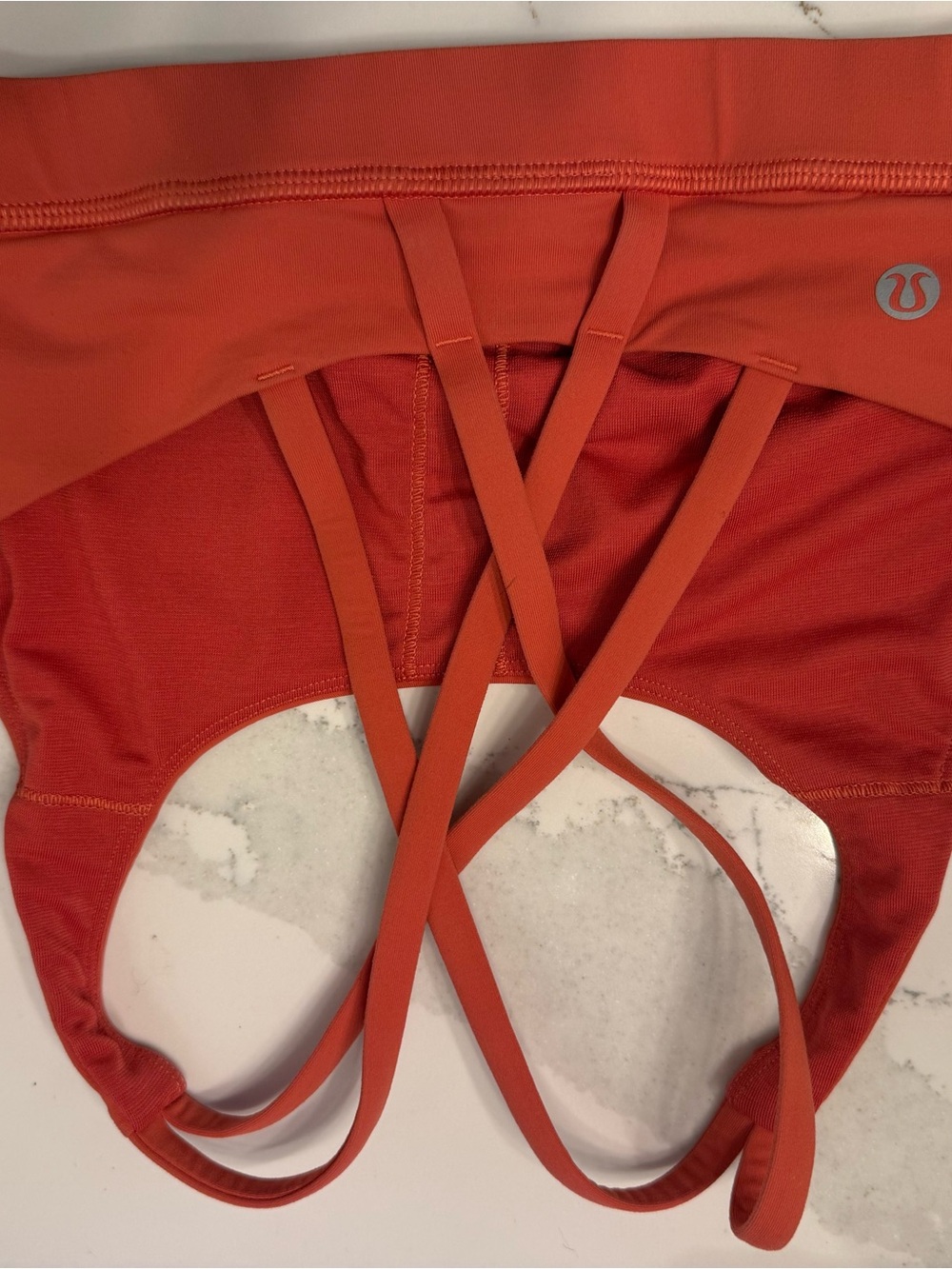 Women’s Red/Orange Seamless Strappy Sports Bralette - Picture 2 of 4